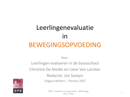 Leerlingenevaluatie in BEWEGINGSOPVOEDING