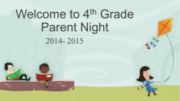 Fourth Grade Parent Night powerpoint