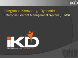 DMS - Integrated Knowledge Dynamics