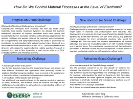 How Do We Control Material Processes at the Level of Electrons? (J