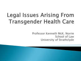 Kenneth Norrie – Trans Health Legal Issues