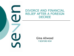 financial orders following overseas divorce