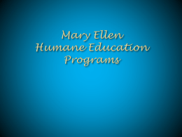 File - Mary Ellen Humane Education Programs