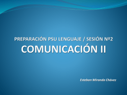 preparación psu lenguaje / sesión nº2 comunicación ii