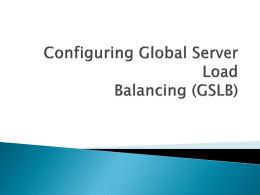 Configuring Global Server Load Balancing (GSLB)