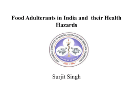 Food Adulterants in India their Health Hazards