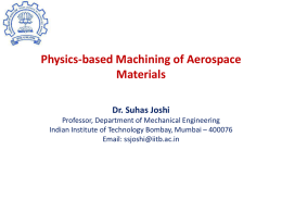 Physics-based Machining of Aerospace Materials by Prof