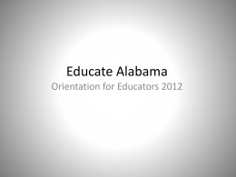 2012-2013 Educate Alabama Orientation for Educators