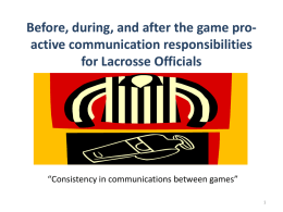 Pre-Game Responsibilities for Lacrosse Officials