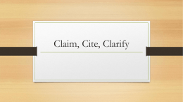 Claim/Cite/Clarify PowerPoint