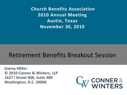 Presentation 1 - Church Benefits Association