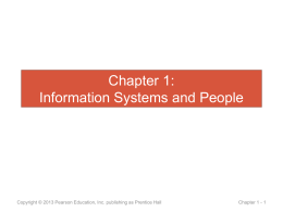 Chapter 1: Information Systems and People