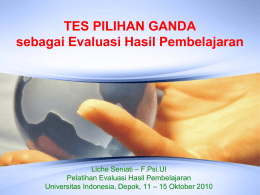 Tes Pilihan Ganda - PPSP Universitas Indonesia
