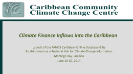 Climate Finance Inflows into the Caribbean