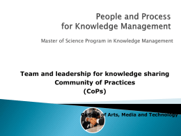 Community of Practices (CoPs)