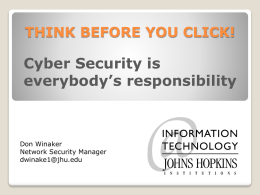 Cyber Security is everybody`s responsibility