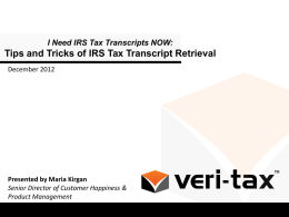 IRS Tax Transcript Retrieval Methods