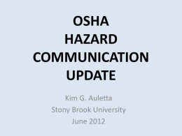 Osha hazard communication update