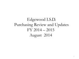 Purchasing Department Presentation on August 13