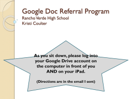 Google Doc Referral Program at Rancho Verde High School