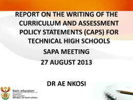 (caps) for technical high schools - South African Principals` Association