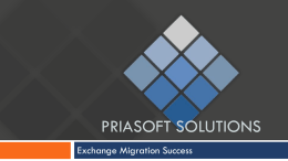 Priasoft Migration Introduction