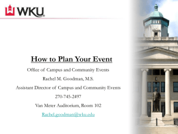 How to Plan Your Event