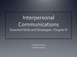 Chap 8 Interpersonal Communications