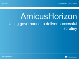 A5 Using Governance to deliver successful scrutiny