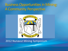 Business Opportunities in Mining: A Community Perspective