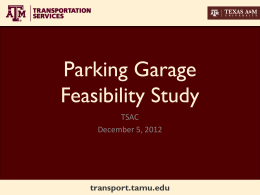 2012 Parking Feasibility Study Presentation