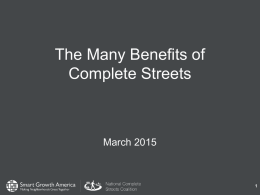 The Many Benefits of Complete Streets