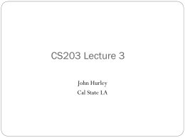 CS 201: Introduction to Programming With Java