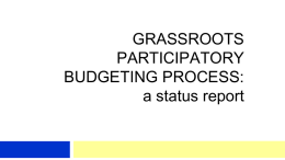 grassroots participatory budgeting process (gpbp) fy 2013