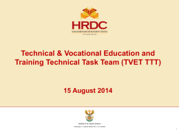TVET Colleges TTT Presentation August 2014