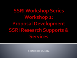 Workshop 1 Slides - Social Science Research Institute