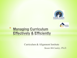 2. Curriculum & Alignment Institute November
