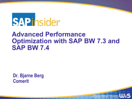 SAP BW 7.4 Performance Monitoring