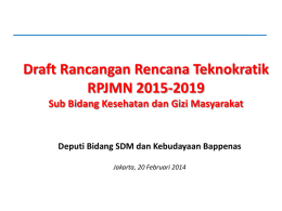 Draft Rancangan Teknokratik RPJMN 2015