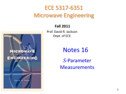 Notes 16 - S parameter measurements