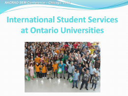 International Student Services at Ontario Universities
