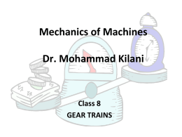 Class 8 &ndash; Gear Trains - UJ