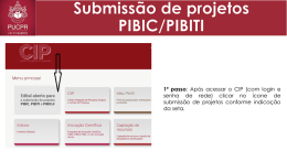 Submissão de projetos PIBIC/PIBITI