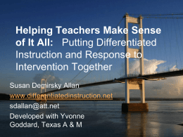 March 24 - Differentiated instruction, curriculum, assessment