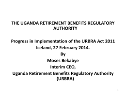 Progress in the Implementation of the URBRA Act 2011