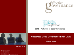 Pathways To Good Governance