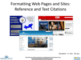 Formatting Web Sites