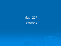 I. What is Statistics?