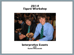 The Interpretive Events Humorous, Dramatic, Duo, Poetry, Prose, ELL