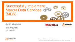 Successfully implement Master Data Services (MDS)